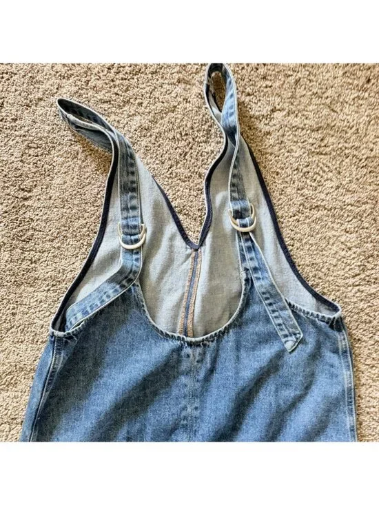 Free People We The Free High Roller Sapphire Blue Sz SMALL Free People Overalls - Picture 13 of 13